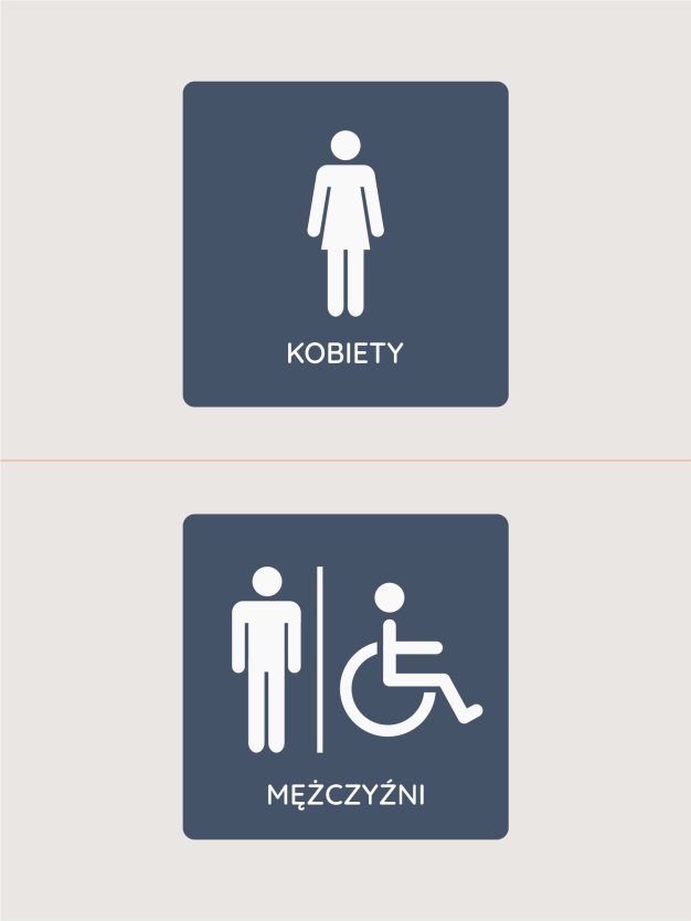 Piktogramy - toaleta damska i toaleta męska