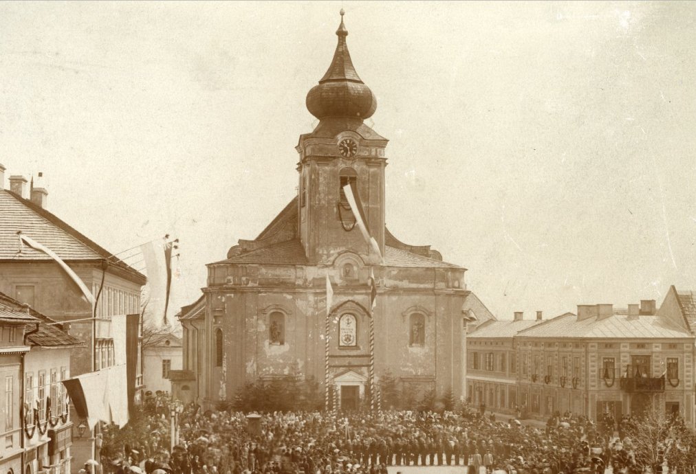 Wadowice, main square, before 1900